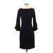 Karl Lagerfeld Paris Cocktail Dress - Sheath Crew Neck 3/4 sleeves: Black Solid Dresses - Women's Size 2
