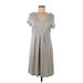 K. Jordan Casual Dress: Gray Stripes Dresses - Women's Size Medium