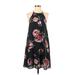 The Impeccable Pig Casual Dress - Mini High Neck Sleeveless: Black Print Dresses - Women's Size Small