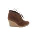 Mia Ankle Boots: Brown Print Shoes - Women's Size 6 - Round Toe