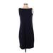 Eileen Fisher Casual Dress - Sheath Boatneck Sleeveless: Blue Solid Dresses - Women's Size X-Small