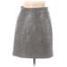 H&M Casual A-Line Skirt Knee Length: Silver Leopard Print Bottoms - Women's Size 6