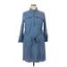 inherit clothing company Casual Dress - Shirtdress Collared 3/4 sleeves: Blue Solid Dresses - Women's Size 2X