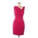 Black Halo Cocktail Dress - Party Cowl Neck Sleeveless: Burgundy Print Dresses - Women's Size 8