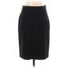 Banana Republic Casual Pencil Skirt Knee Length: Black Solid Bottoms - Women's Size 0