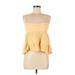 Zara Sleeveless Blouse: Yellow Tops - Women's Size Medium