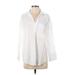 Zara 3/4 Sleeve Button Down Shirt: White Tops - Women's Size Small