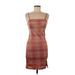 rue21 Casual Dress - Bodycon Square Sleeveless: Red Print Dresses - New - Women's Size Medium