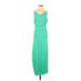 J.Crew Factory Store Casual Dress - Party V-Neck Sleeveless: Green Solid Dresses - Women's Size 00