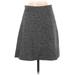 Ann Taylor LOFT Casual A-Line Skirt Knee Length: Gray Tweed Bottoms - Women's Size Small Petite