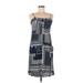 Knox Rose Casual Dress - Midi: Blue Print Dresses - Women's Size Medium