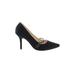 Caparros Heels: Pumps Stiletto Cocktail Black Solid Shoes - Women's Size 6 1/2 - Pointed Toe