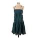 Floreat Casual Dress - Mini Square Sleeveless: Teal Print Dresses - Women's Size X-Small