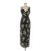 Divided by H&M Casual Dress - Wrap V Neck Sleeveless: Black Print Dresses - Women's Size 10