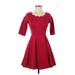 Lulus Casual Dress - Party: Burgundy Print Dresses - Women's Size Small