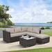 4-Piece Outdoor Patio Seasonal Sofa PE Wicker with Coffee Table