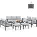 Hokku Designs Raenelle 9 - Person Outdoor Seating Group w/ Cushions Metal in Gray | 31.5 H x 72.8 W x 23.6 D in | Wayfair