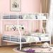 Williston Forge Jonniel Metal Bunk Bed Metal in White | 65.3 H x 62.6 W x 83 D in | Wayfair 735DF3C08E594A06A3530DDD42419D0D