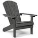 Rosecliff Heights Celinna Solid Wood Adirondack Chair Wood in Gray | 36.6 H x 34.6 W x 20.3 D in | Wayfair 23F04DA5164649B89F8D449A65876323