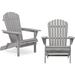 Rosecliff Heights Adirondack Chair Set of 2with Pre-Assembled BackRest, Wood Patio Chair-36" H x 19.5" W x 31" D | Wayfair