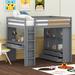 Isabelle & Max™ Alxavier Full Size Loft Bed w/ Large Shelves, Writing Desk & LED Light in Gray | 65.4 H x 57.2 W x 77.4 D in | Wayfair