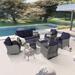 Red Barrel Studio® 8-Piece Patio Sofa Set Gray Rattan Outdoor Furniture Set Swivel Rocking Sofa in Blue | Wayfair C9867DBA5B444CDF91E32ECEC65EA498