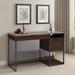 17 Stories Akaylah 47.48" W Rectangle Executive Desk Wood/Metal in Black/Brown | 29.72 H x 47.48 W x 20 D in | Wayfair