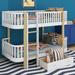 Harriet Bee Jamerial Twin Over Twin Bunk Bed w/ Drawers, Solid Wood in White | 57.5 H x 42.5 W x 77 D in | Wayfair 7DC1907C5C84463FBCA3F3E1E1695105