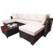 Latitude Run® Hedvika 106.32" Wide Outdoor Patio Sectional Set w/ Cushions | 25.62 H x 106.32 W x 55.14 D in | Wayfair