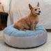 Tucker Murphy Pet™ Robbi Round Pet Bed, Large - Blue & Grey, Microsuede in Gray/Blue | 9" H x 23" W x 23" D | Wayfair