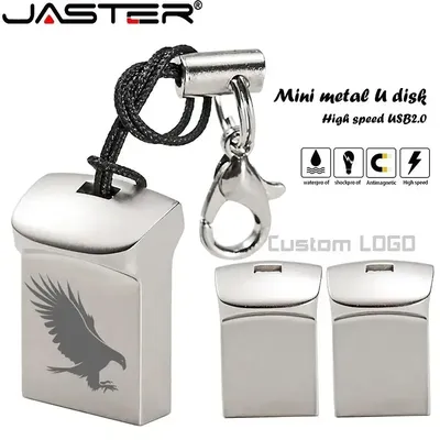 Jaster Mini Metall USB 2,0 Flash-Laufwerke Silber Geschäfts geschenke Memory Stick Pen Drive Image