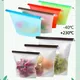 Bancs de rangement réutilisables pour réfrigérateur sacs frais silicone qualité alimentaire