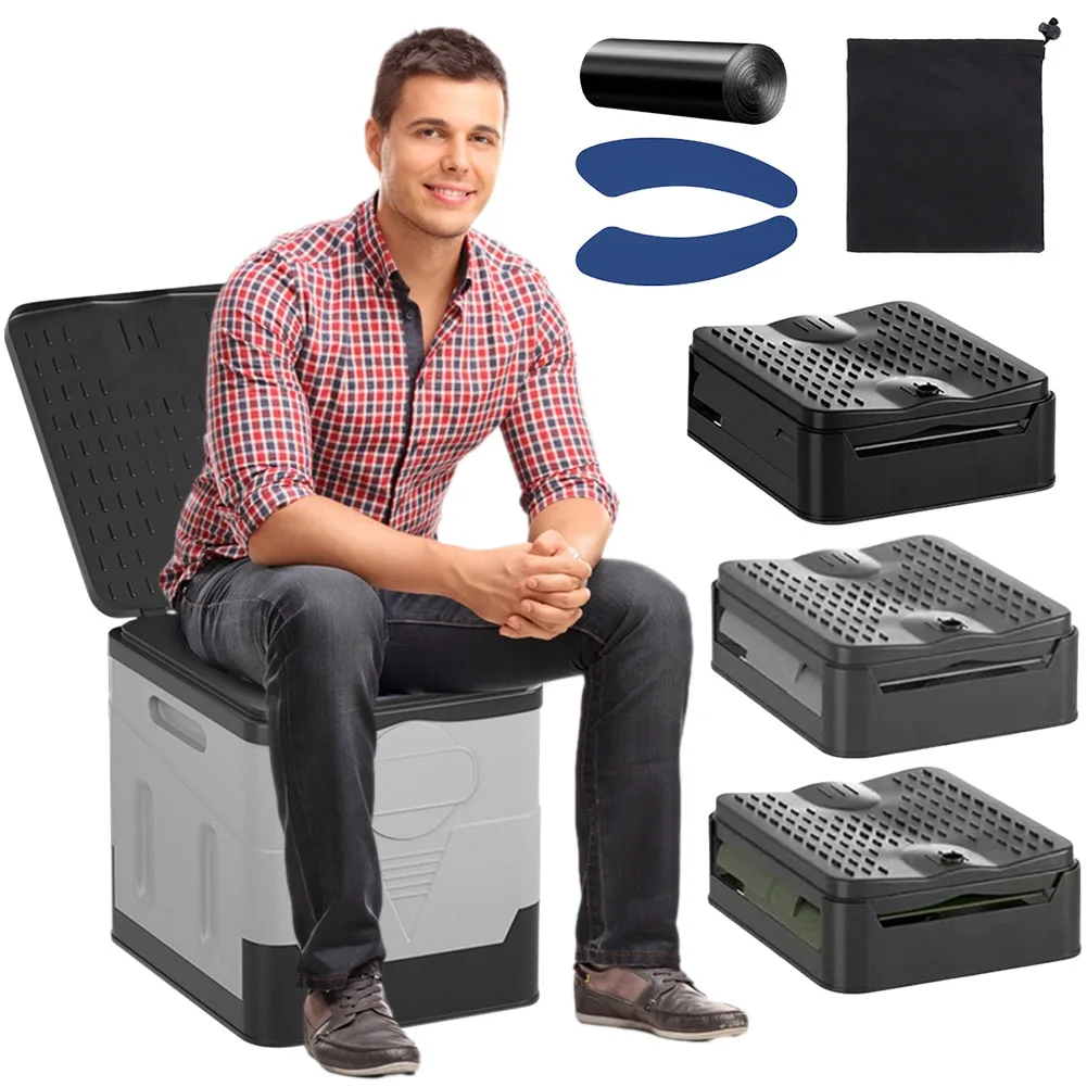 Tragbare Klapp toilette für Camping reisen Klapp auto Notfall toilette mit Abdeck sitz Toilette wieder verwendbare Toilette für Erwachsene Kinder