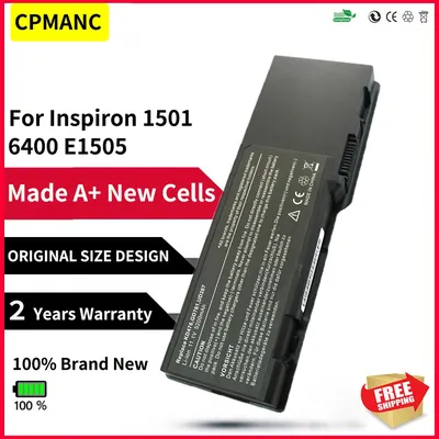CPMANC-Batterie d'ordinateur portable à 6 cellules pour DELL Inspiron 1501 6400 E1505 Latitude 131L