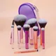 10pcs Makeup Brush Set Mini Pink Makeup Brushes With Brush Cover Storage Bag