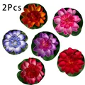 2Pcs Artificial Plant Flower Decoration Simulated Water Lily Lotus Leaf Floating Pond Decoration