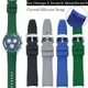 20mm Curved Rubber Strap for Omega for Swatch Moonswatch Silicone Watch Strap Soft Waterproof Sport