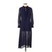 Ted Baker London Casual Dress - High/Low Tie Neck Long sleeves: Blue Dresses - Women's Size 4