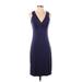 Ann Taylor Factory Casual Dress - Party V Neck Sleeveless: Purple Solid Dresses - Women's Size Small