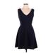Aqua Casual Dress - Fit & Flare: Blue Solid Dresses - Women's Size Medium