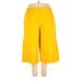 ELOQUII Casual Pants - High Rise Wide Leg Cropped: Yellow Bottoms - Women's Size 18 Petite
