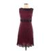 RED Valentino Casual Dress - A-Line: Burgundy Print Dresses - Women's Size 6