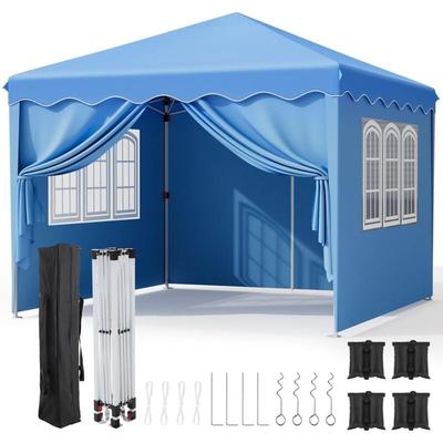 LIFERUN 3x3m Faltpavillon mit 420D Oxford,Wasserdicht Partyzelt mit 4 Seitenteilen und 4 Image