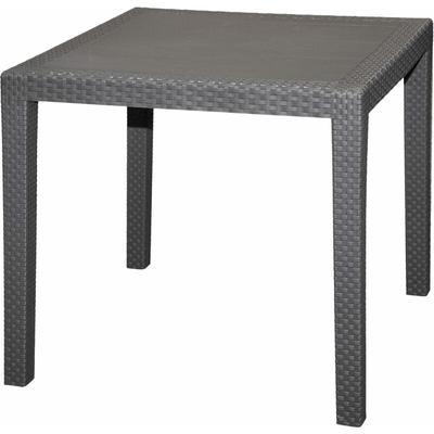 Gartentisch KING RATTAN in anthrazit - ca. 79 x 79 cm - Kunststoff Garten Tisch in Flachrattan Optik Image