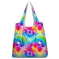 Women's Tote Shoulder Bag Hobo Bag Polyester Shopping Daily Holiday Print Large Capacity Foldable Lightweight Gradient Color Abstract Art Blue Fuchsia Rainbow