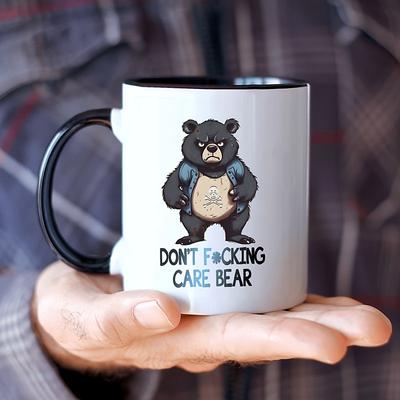 1pc Funny Black Bear Coffee Mug Novelty Coffee Mug Funny Mug Couple Style Funny Coffee Mug Funny Coffee Mug For Friends 11oz Ceramic Mug Summer Winter Drinkware Party Gift Christmas Gift Bir