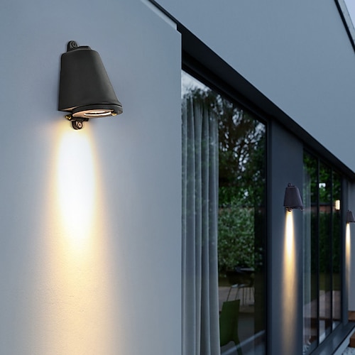 Hufeisenförmige industrielle Außenwandleuchte, schwarzes Kupfer, natürliches Silber, warmes Licht, neutrales Licht, wasserdichte Wandleuchte IP65, geeignet für Außenwände, Gärten, Veranda, Flure, AC Image
