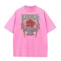 Femme T shirt Tee 100% Coton Rose du quotidien Des sports Sortie Noir Manche Courte Rétro Vintage Occidental Roche Col Ras du Cou Rock and Roll Printemps, Août, Hiver, Eté