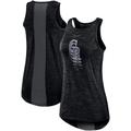 Schwarzes Nike Colorado Rockies Logo Fade Performance-Tanktop mit hohem Halsausschnitt für Damen