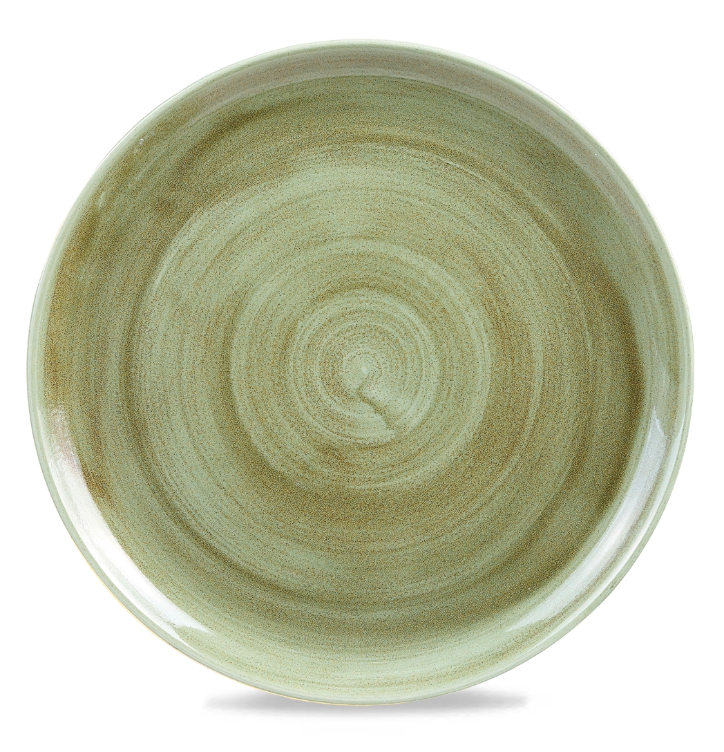 Churchill Super Vitrified Stonecast Patina Burnished Green Flache Coup Teller, 32,4 cm, 6 Stück Image